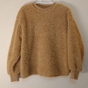 H&M Sherpa sweater in tan